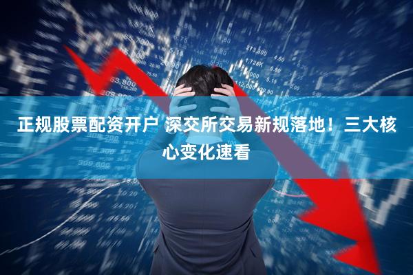 正规股票配资开户 深交所交易新规落地！三大核心变化速看
